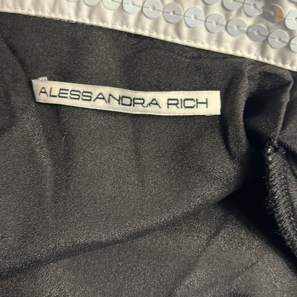 Alessandra Rich Embellished Silk- crepe mini dress in black, size large. - Picture 5 of 8